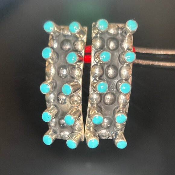 925 MEXICO Turquoise Post Earrings - Picture 2 of 7
